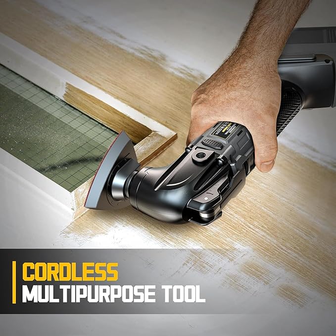 Cordless Oscillating Tool Compatible with Dewalt 20v Battery, 21000 OPM Max Brushless-Motor Tool with Auxiliary Handle, Oscillating Multi-Tool for Scraping, Sanding,Cutting Wood(Not Battery)