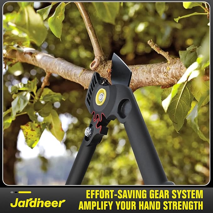 Jardineer 16.5" Garden Loppers for Tree Trimming with Gear Assist, Lightweight Hand Loppers with Steel Blade and Anti-Slip Handles, Cuts up to 1.25" Branches, Yard Shears for Seniors, Women, Men