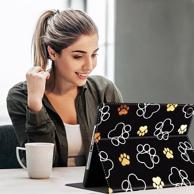 Case for iPad 9.7 inch 2018/2017Pro 9.7 CaseiPad Air 2 iPad Air Case Multi-Angle View Adjustable Stand Auto Wake/Slee for iPad 5th/6th Gen &amp ipad air 1/2 9.7 inch Cute Dog Paw Prints