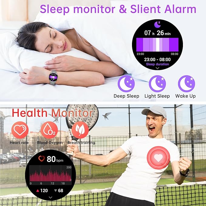 Smart Watch for Men Women Fitness: Waterproof Make/Answer Call Smart Watches for Men Digital Mens Watches Running Step Tracker Smartwatch Android Phones iPhone Samsung Compatible Heart Rate Monitor
