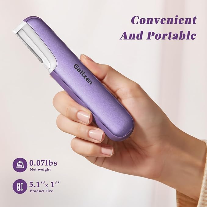 Galtxen Dermaplaning Tool for Women - Facial Exfoliation & Peach Fuzz Hair Removal with Rechargeable Sonic Edge Technology, 10 Refill Blades