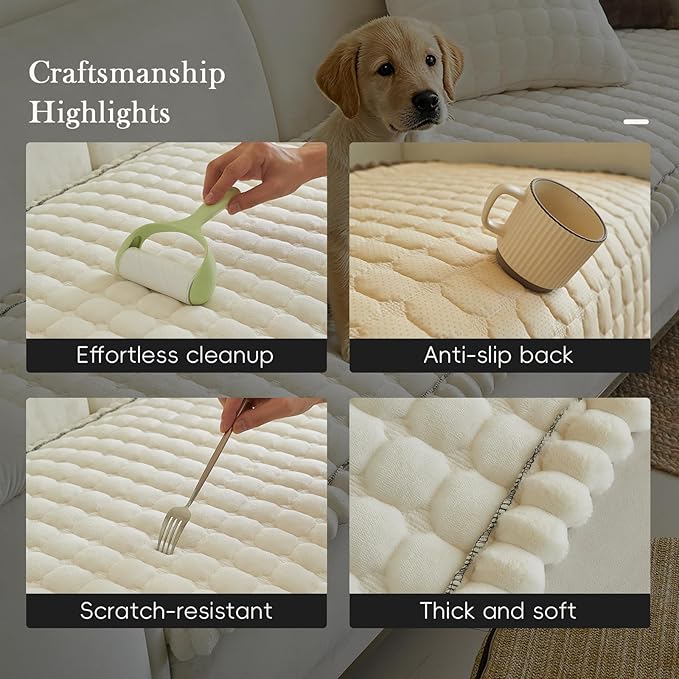 Couch Covers for 3 Cushion Couch Sofa Pet Friendly,Non-Slip Sofa Cover Washable