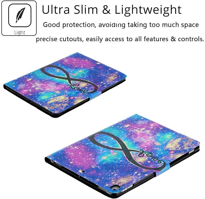 for Apple iPad 10.2 Case 2021/2020/2019 iPad 9th/8th/7th Generation Smart Cover with Pencil Holder [Auto Wake/Sleep] PU Leather Stand Folio Tri-fold Shockproof Thin Shell Colored Graffiti