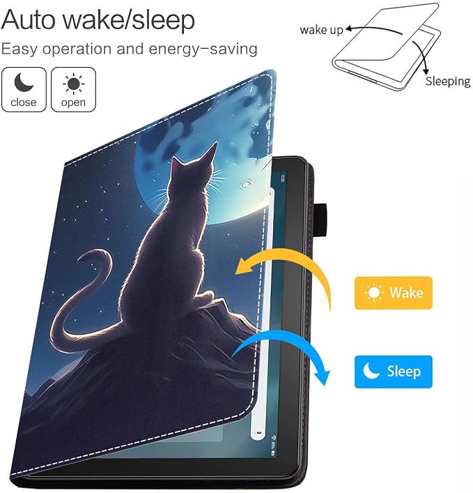 Case for Amazon Fire HD 8/Fire HD 8 Plus Tablet (12th/10th Generation 2024/2022/2020 Release) Premium PU Leather Cover with Auto Sleep Wake African Women