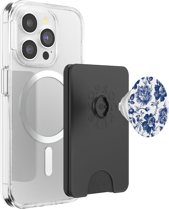BLUE &amp WHITE ROSE PopSockets Adhesive PopGrip