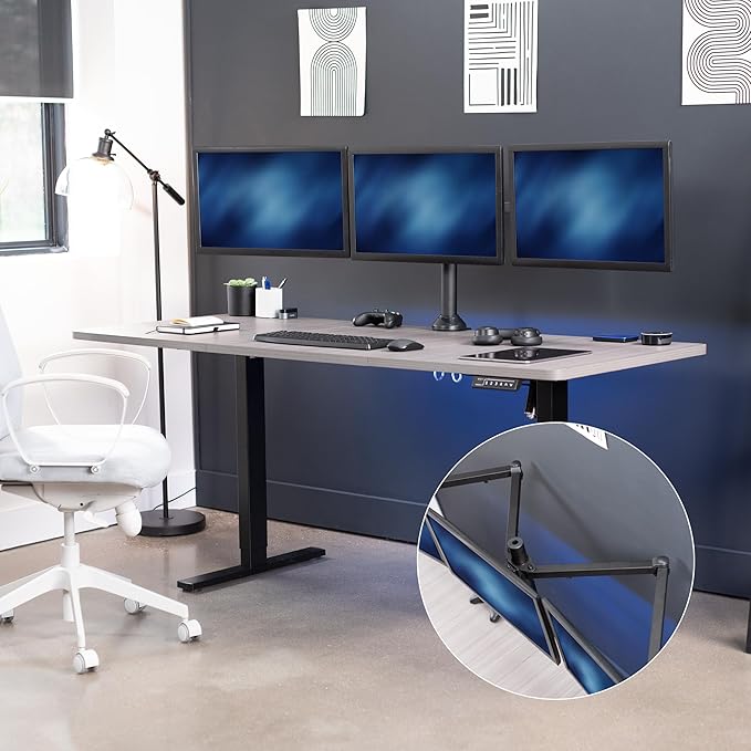VIVO Triple Monitor 23 to 32 inch LED LCD Clamp-on Desk Mount, Heavy Duty Articulating VESA Computer Stand, Holds 3 Screens, Fully Adjustable for Home Office Workstation, Black, STAND-V103