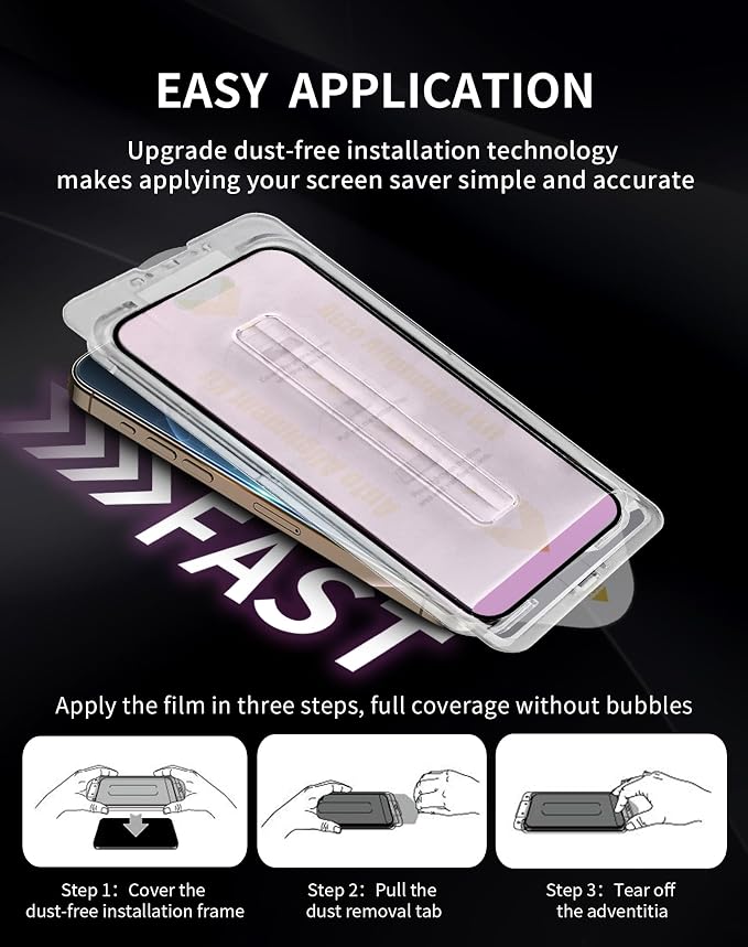 Gradient for iPhone 17 Pro Max Privacy Screen Protector[Auto-Installation] | 2 pack for iPhone17ProMax 6.9inch Tempered Glass Anti Spy Anti Blue Light Eye Protection HD Clear Anti-Scratch No Bubble