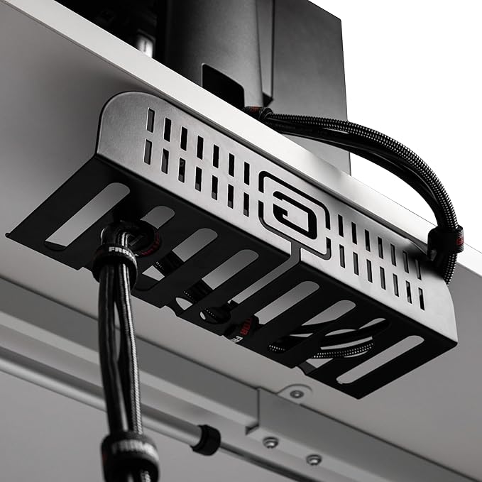 Gator Frameworks Metal Cable Management System - Mounts Under Desk for a Clutter Free Space with 1" Sapced Slots and (6) Cable Ties, (GFW-CBLMGM-MTL)