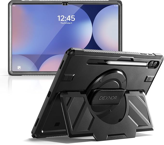 Dexnor Case for Samsung Galaxy Tab A11+/A11 Plus 11 inch 2025 Rugged Protective Case with 360° Rotating Hand Strap &amp Large Steady Stand &amp Screen Protector Shockproof Full-Body Bumper Cover B
