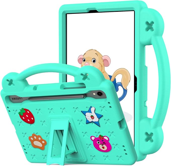 YRH Case for Samsung Galaxy Tab S10 Lite/Tab S10 FE/S9 FE 10.9'' with Handle Stand Kids EVA Shockproof Cover Blue