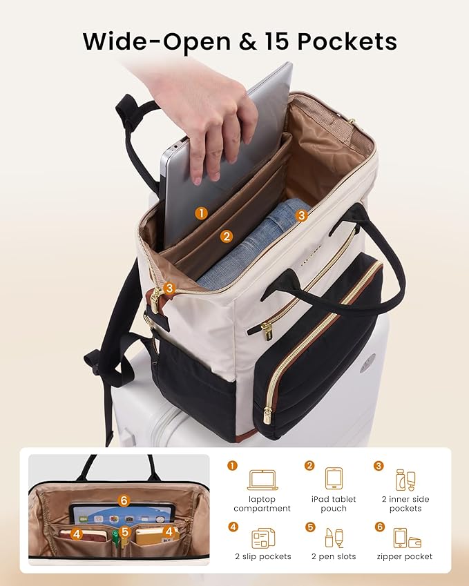 LOVEVOOK Puffer Laptop Backpack for Women, 17 Inch Work Backpack purse for Nurse Teacher, College Bookbag Personal Item Travel Bag Computer Daypack for Daily Commute