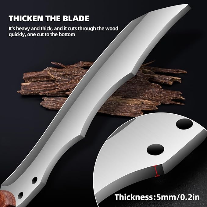 Outdoor Short Machete with Sheath for Cutting Trees, for Yard Work and for urvival Machete Ideal for Gardening,Camping, Fishing, Hunting, Bushcraft