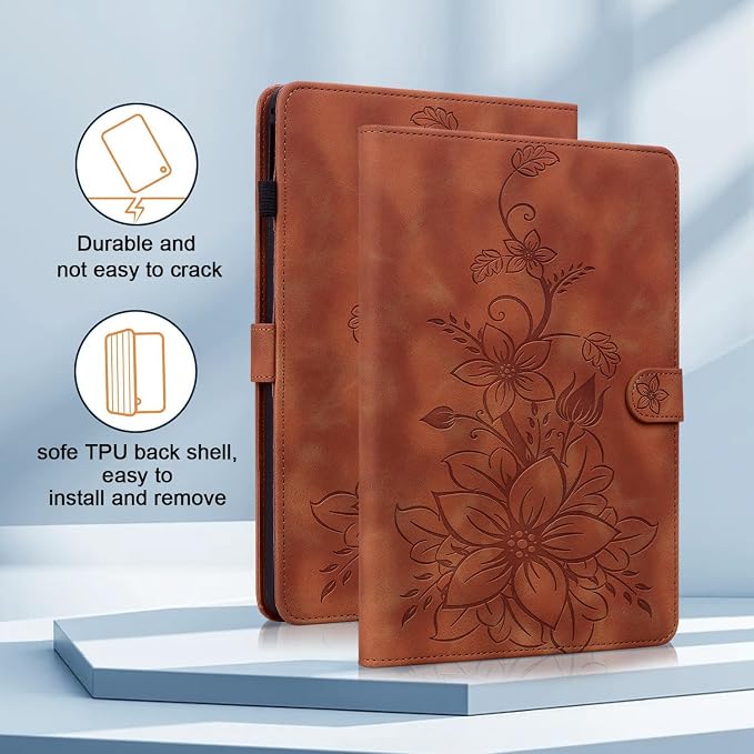 Case for All-New Amazon Fire HD 10 and 10 Plus Tablet (13th/11th Generation 2023/2021 Release) Magnetic Clasp Stand Leather Case with Pen Holder Blue