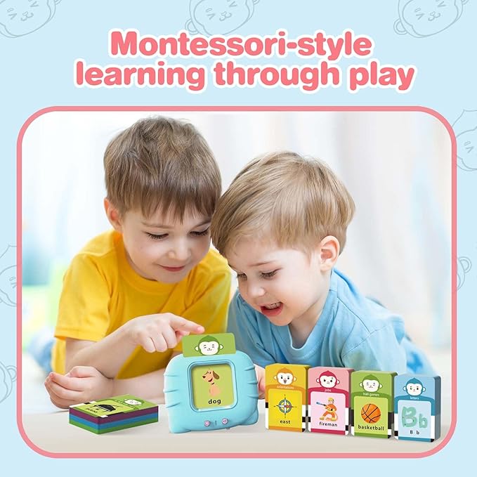 296 Sight Words Talking Flash Cards for Toddlers 1 2 3 4 5 Year Old, Pocket Speech, Sensory Speech Therapy Toys, Educational Learning Toys for Montessori and Autism Children, Gifts for Boys