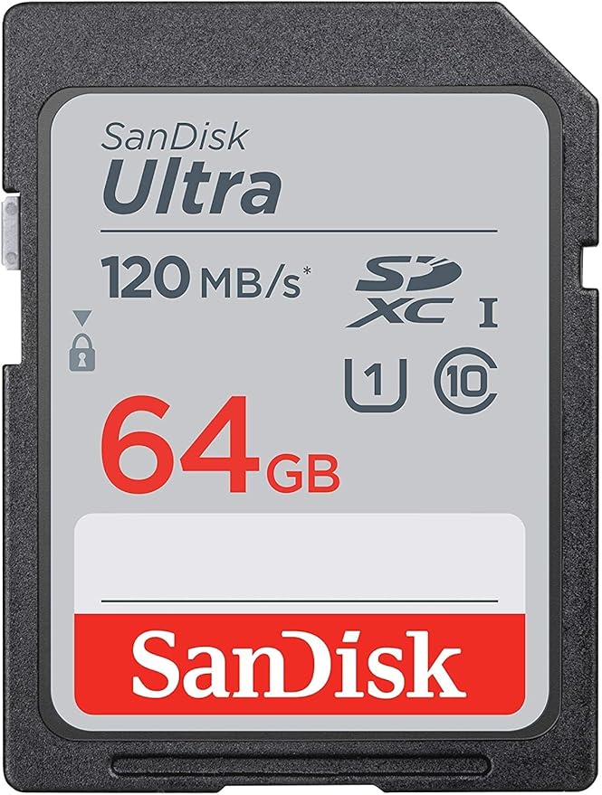 SanDisk 64GB SDXC SD Ultra Memory Card Works with Nikon D3500, D7500, D5600, D5200 Digital Camera Class 10 (SDSDUN4-064G-GN6IN) Bundle with (1) Everything But Stromboli Combo Card Reader