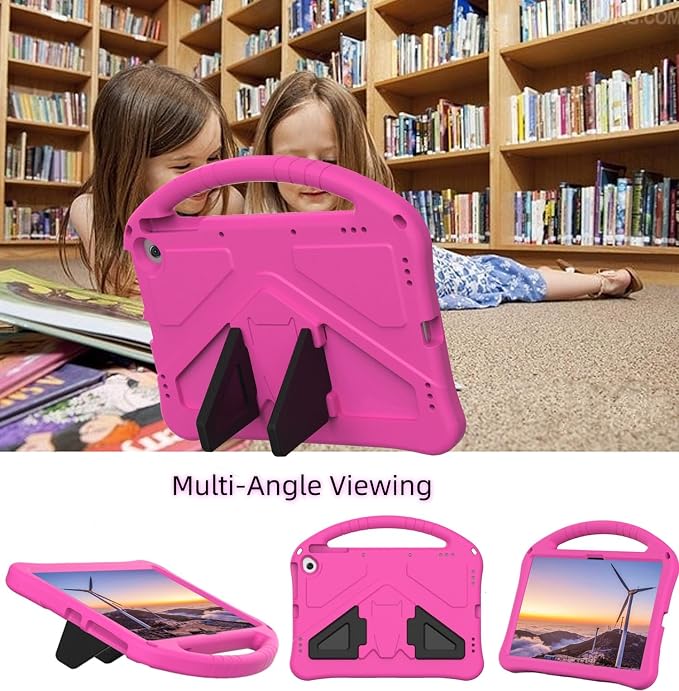 Tablet Case with Built-in Handle and Kickstand Kids Friendly Shockproof Cover Lightweight Compatible with Google Pixel 11 inch Black