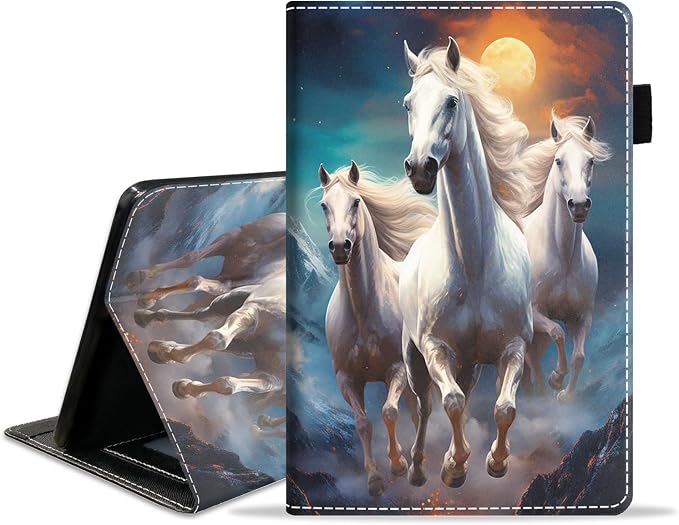 Case for Amazon Kindle Fire HD 8/Fire HD 8 Plus Tablet (12th/10th Generation 2024/2022/2020 Release) - PU Leather Folio Cover with Smart Auto Wake/Sleep Bald Eagle