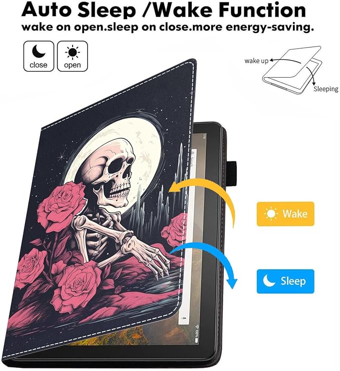 Case for Amazon Kindle Fire HD 10 Tablet 10.1 (9th/7th Generation 2019/2017 Release) Slim Folding Stand Folio Cover with Card Slot &amp Auto Wake/Sleep - African American Girl