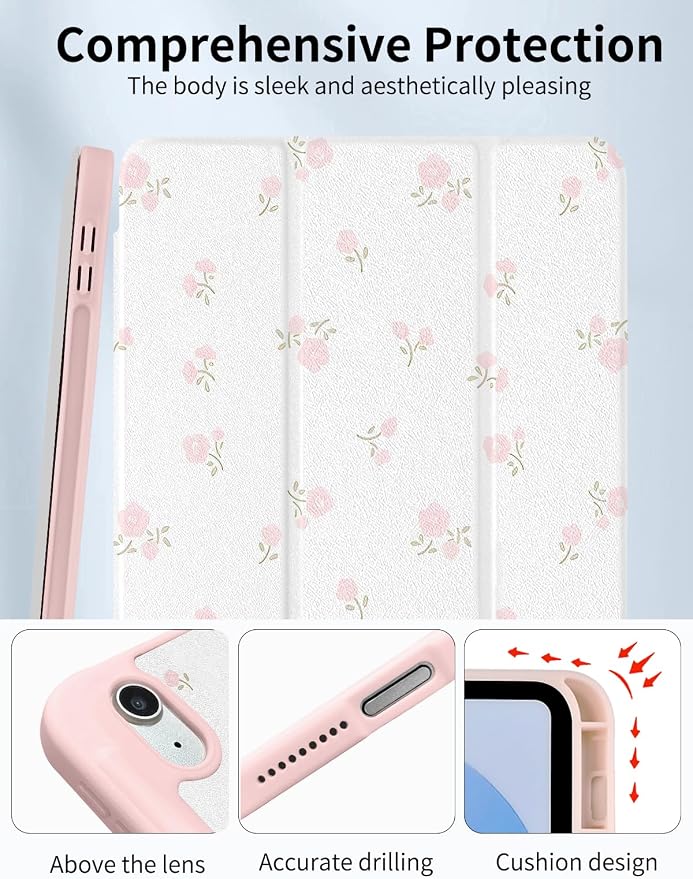 Case for iPad 9th/ 8th/ 7th Generation Case 10.2&amp10.5 Inch (2021/2020/2019 Release) Slim Lightweight Soft Trifold Back Cover with Pencil Holder &amp Auto Sleep/Wake CoverBeige Checkered