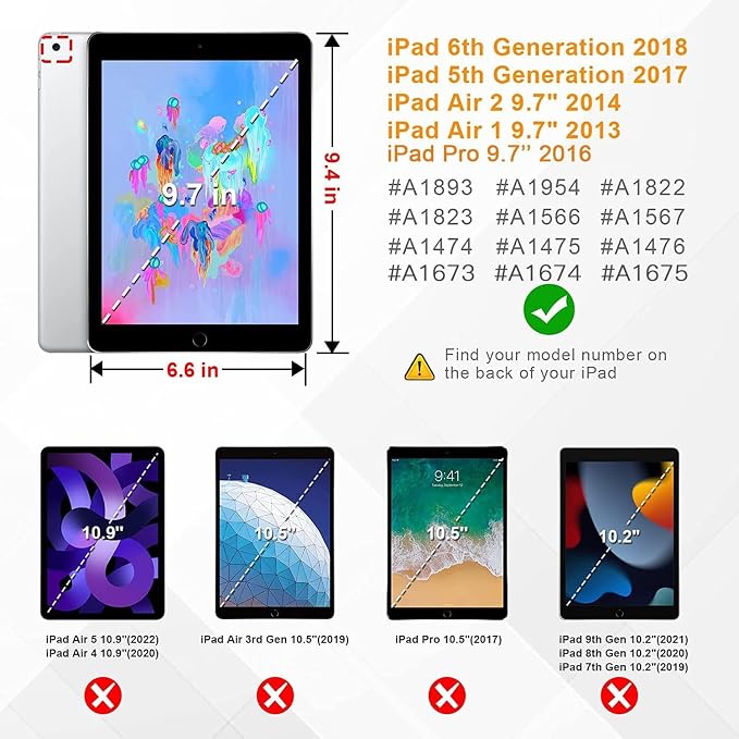ZoneFoker Case for iPad 6th/5th Generation (9.7 Inch 2018/2017 Model) iPad Air 2 / 1st iPad Pro 9.7 Heavy Duty Shockproof Rugged Protective Case Alpine Green