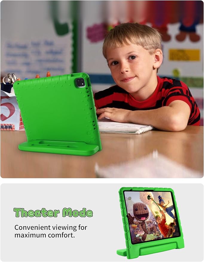 Heavy Duty Kids Case for iPad 10th/11th(A16) Pencil Holder Stand | Rugged Protection Cover for 11/10.9-inch iPad 2025/2022 Lightweight EVA Foam Anti-slip for Home School Travel Blue