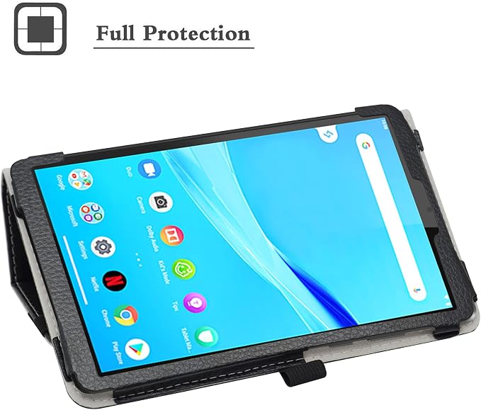 Bige for Lenovo Tab M8 FHD (2nd Gen) CasePU Leather Folio 2-Folding Stand Cover for Lenovo Tab M8 FHD (2nd Gen) TB-8705F 8 Tablet(Only fit Lenovo TB-8705F)Black