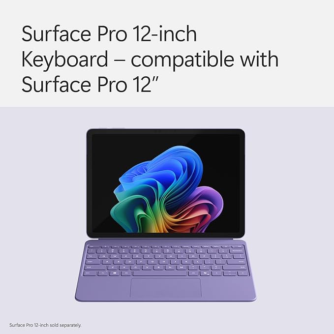 Microsoft Surface Pro Keyboard and Slim Pen 2 Bundle for Surface Pro 12" Device, Alcantara Material, Violet
