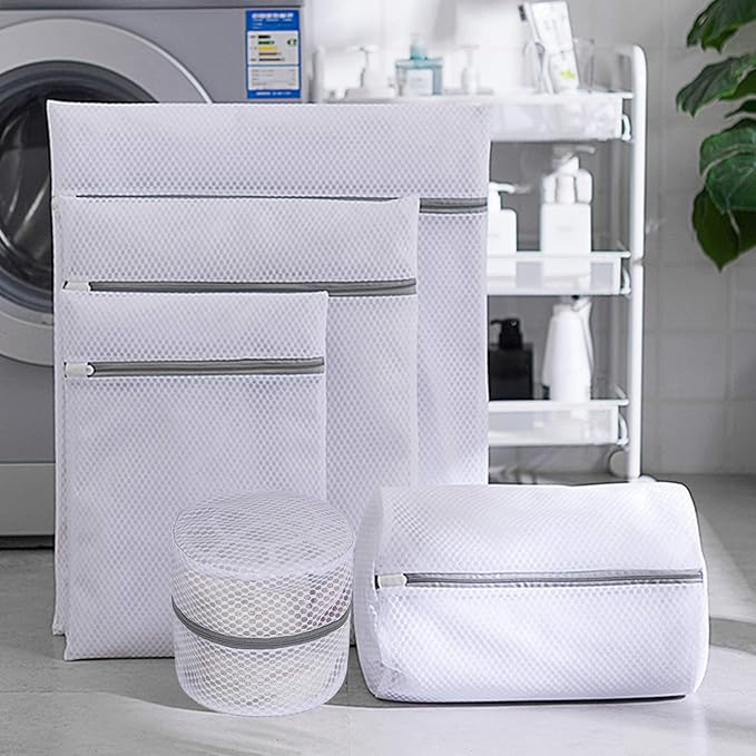Oversized Honeycomb Mesh Laundry Bags, 2 Pack 35x43.3 inch Heavy Duty Delicate Wash Bag with Zipper.