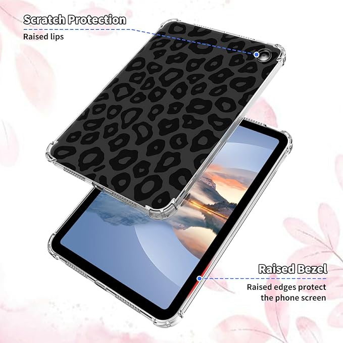 Clear Case for All-New Amazon Kindle Fire HD 10 &amp 10 Plus Tablet (11th Generation 2021 Release) 10.1 Transparent TPU Silicone Protective Shell Shockproof Cover Case Leopard Cow Print