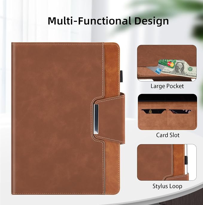 Case for Samsung Galaxy Tab A 10.1 2019 (SM-T510/T515) - Multi-Angle Viewing Stand Cover with Pocket and Magnetic Clasp PU Leather Business Folio Protective Case for Samsung T510 Black