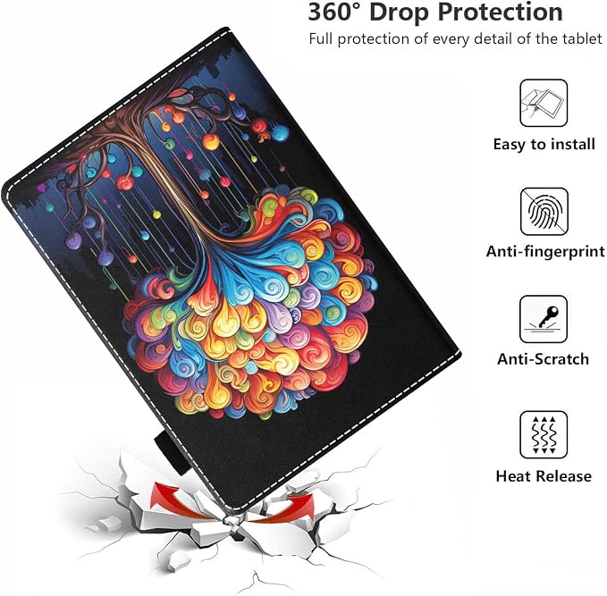 Case for Amazon Kindle Fire HD 8/Fire HD 8 Plus Tablet (12th/10th Generation 2024/2022/2020 Release) - PU Leather Folio Cover with Smart Auto Wake/Sleep Bald Eagle