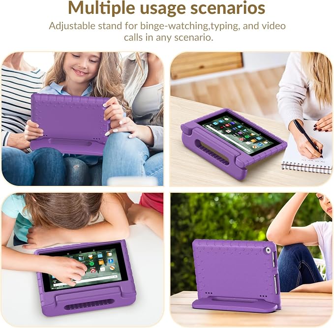 Kids Case for Kindle Fire HD 8 Tablet Case (8th/7th/6th) Shockproof Blue | 2018/2017/2016 Release Lightweight EVA Handle Stand Full Protection For Kids Daily Use