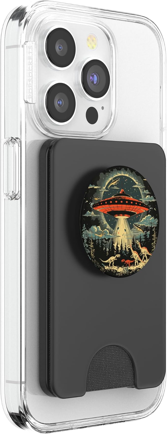 Alien Lover Flying Saucer UFO Abduction Dinosaur PopSockets Adhesive PopGrip