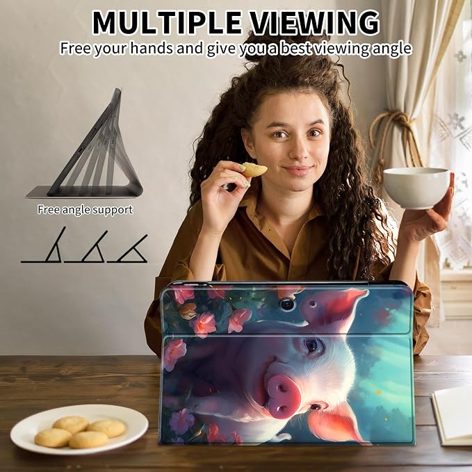 Case for Microsoft Surface Pro 11/10 / 9 13 InchPU Leather Cute Slim Folio Adjustable Stand Cover Case for Surface Pro 11th Edition AIAutumn Red Forest
