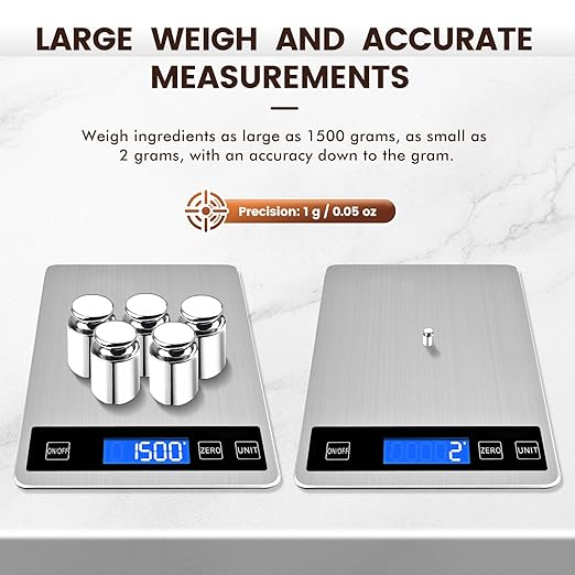 33lb Food Scale, Digital Kitchen Scale for Cooking Baking
