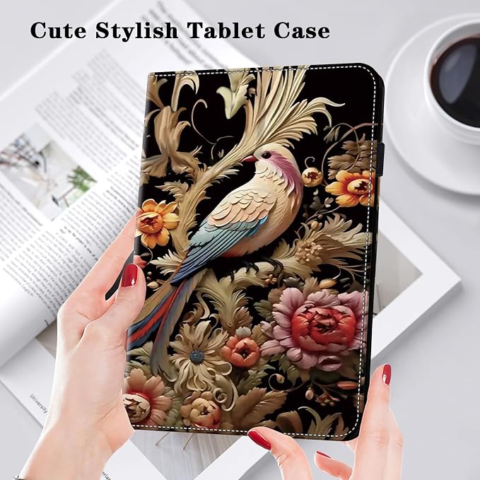 Case for Amazon Fire HD 10 and 10 Plus Tablet (13th/11th Generation 2023/2021 Release)PU Leather Slim Fit Folding Stand Cover - Brown Owl