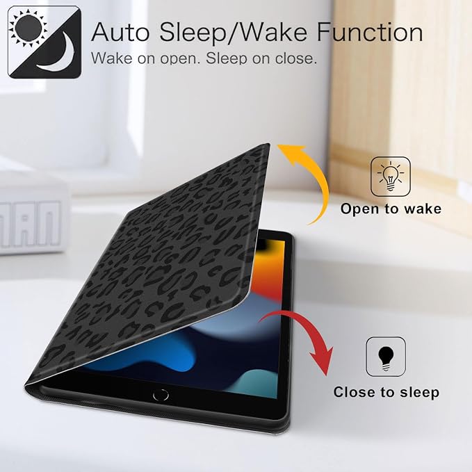 for iPad 11th Generation (A16 2025) 11 / iPad 10th Gen 10.9 2022 Case 360° Rotating PU Leather Stand Cover with Auto Sleep/Wake Shockproof TPU Backl Raccoon Perched