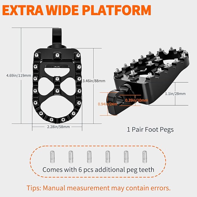 Nilight Motorcycle Foot Pegs Dirt Bike Footpegs Fit for Harley Dyna 1993-2017 Fatboy 1990-2017 Iron 883 2009-2017 Sportster 883 360° Rotating CNC Foot Pegs Heavy Duty Aluminum Alloy Peg Pedal, Black