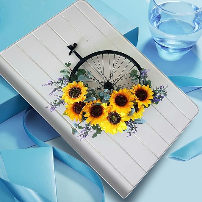 Case for Fire 7 Tablet &amp Fire 7 Kids (12th Gen 2022 Release) - Slim PU Leather Protective Smart Cover with Auto Sleep/Wake &amp Multi-Angle StandBlue Dandelion