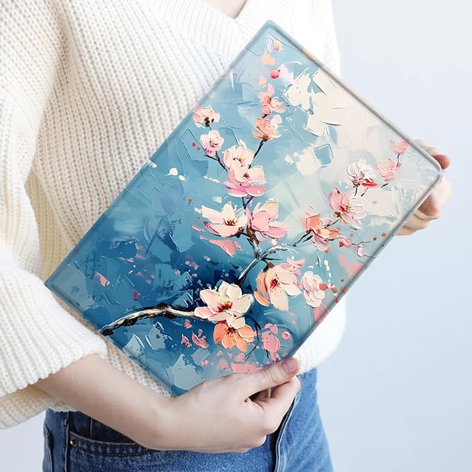 Case for Samsung Galaxy Tab A11 + Plus/A9 + Plus 11 Inch 2025/2023 Ultra-Thin Multi-Angle Protective Cover with Auto Sleep/Wake Black Cat and the Blue Flower
