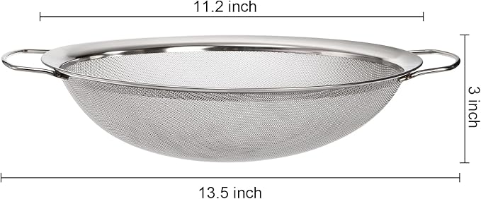 Jucoan 2 Pack Fine Mesh Paint Strainer, 11.5 Inch Stainless Steel 60 Mesh Paint