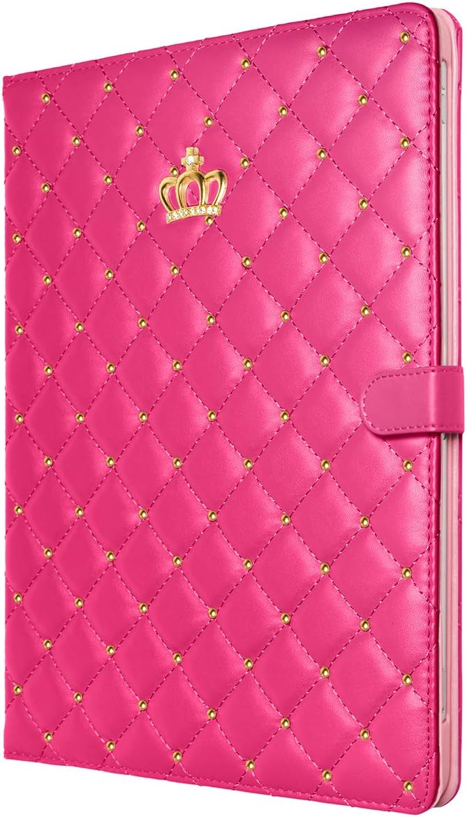 for iPad Air 13 Inch M4/M3/M2 (2026/2025/2024) Smart Case Auto Wake/Sleep Shockproof PU Leather Girls Woman Flip Magnetic Cute Crown Diamonds Kickstand Folio Cover for iPad Air 13 Black