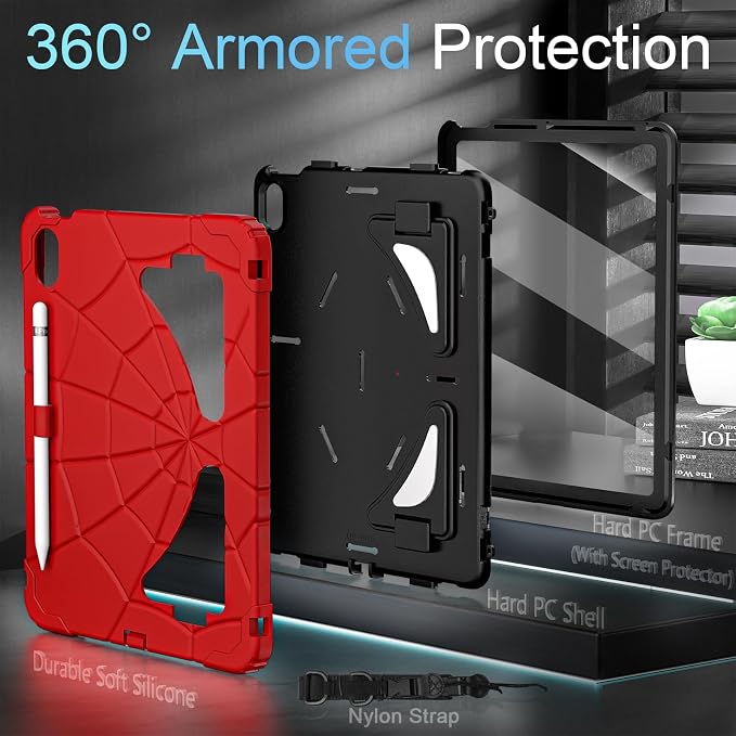 Auizotl Case for iPad (A16) 11'' 11th/10th Generation 10.9'' 2025/2022iPad Case 10th Generation with Screen ProtectorHeavy Duty Shockproof Cover for i Pad 11.0/10.9 InchBlack