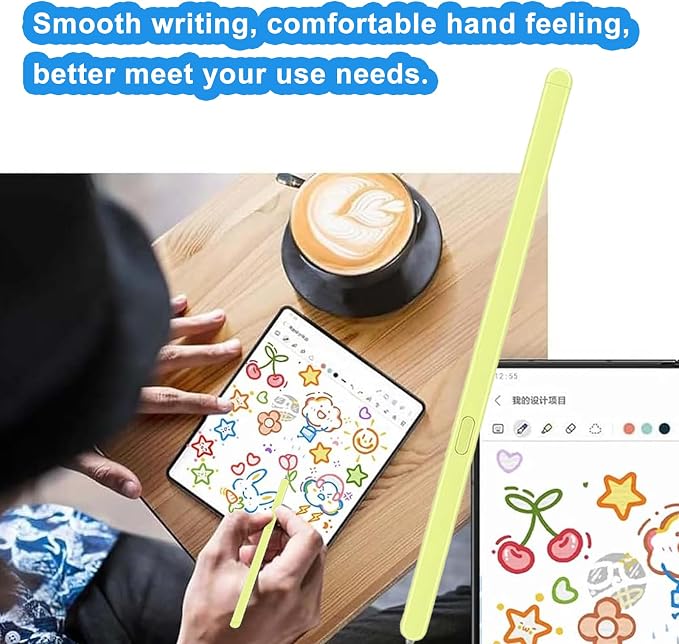 Z Fold 6 S Pen Fold Edition for Samsung Galaxy Z Fold 6 Stylus Pen for Galaxy Fold 6 Edition with Replacement Tips/Nibs+Card Pin (Black)