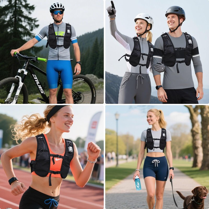 PELLOR Running Vest, Lightweight Hydrated Vest Pack with Multi Pockets, Adjustable Chest Straps Running Hydration Backpack for Running Cycling Hiking