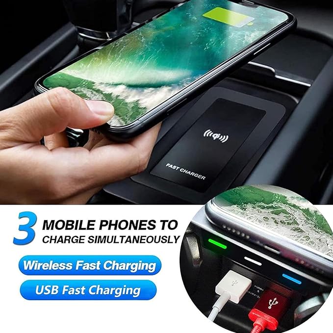 Wireless Phone Charger for Volvo S60 2020–2025 Qi Pad | Qi wireless fast charging Center console integration Dual USB charging ports Active cooling system
