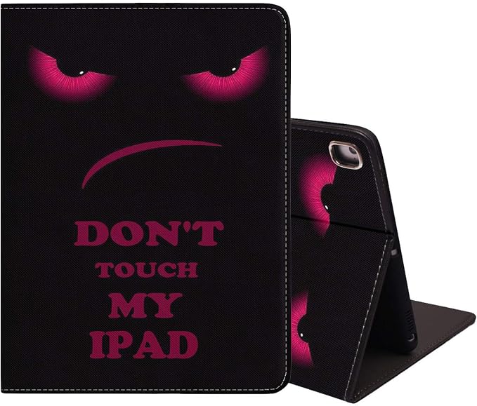 LACOMA Case for iPad 9.7 2018/2017 iPad Air 1/2 Soft Rubber Back Cover Protective Leather Adjustable Stand Auto Wake&ampSleep Smart Case for ipad 6th/5th Gen - Don't Touch My iPad