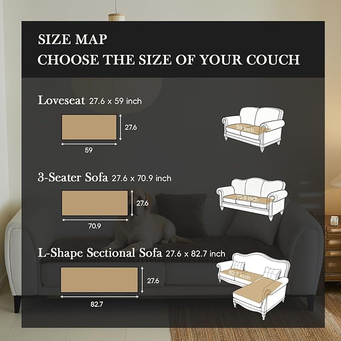 Couch Covers for 3 Cushion Couch Sofa Pet Friendly,Non-Slip Sofa Cover Washable