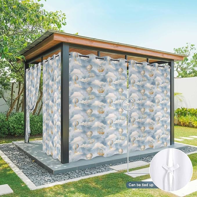 Hot Air Balloons Outdoor Curtains