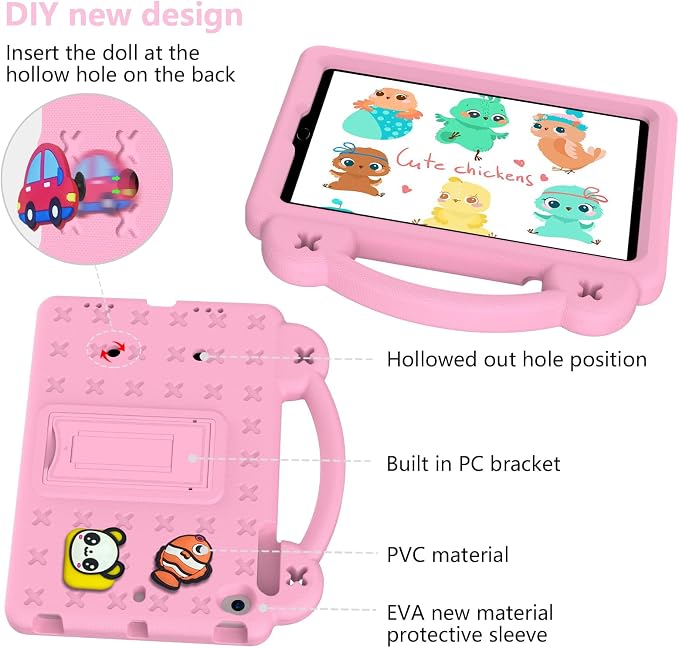 Kids Case for TCL Tab 8 LE 8.0 Inch (9137W/9132X) Full Body Protective Light Weight EVA Folding Handle Stand Shoulder Strap for TCL Tab 8 WiFi/TAB 8 LE/TAB 8 Plus LightBlue